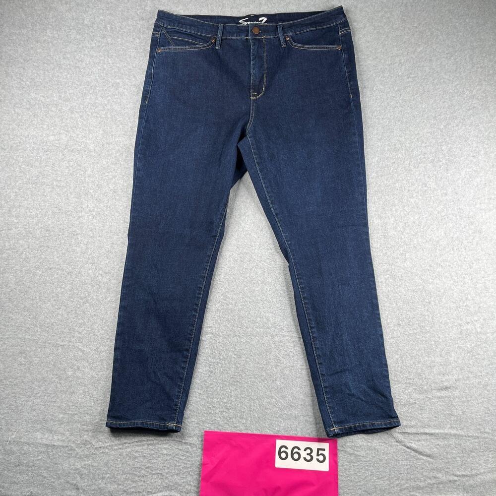 Seven 7 Denim Skinny Jeans Womens Size 16 Dark Wash Casual Stretch